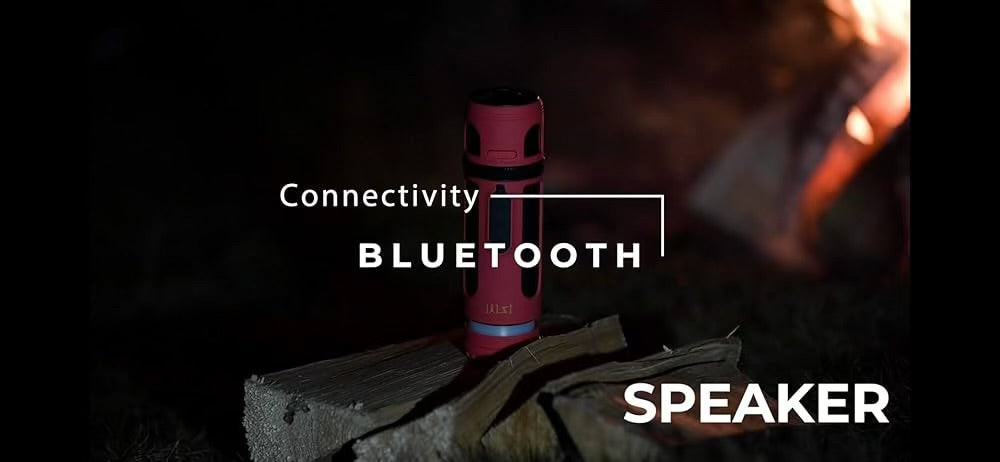 EZ-LYF Super-Portable Bluetooth Speaker Device, 4 in 1 Wireless Music Player with Camping Lantern, Torch and IPX4 Waterproof USB Power Bank with 360° Stereo Sound