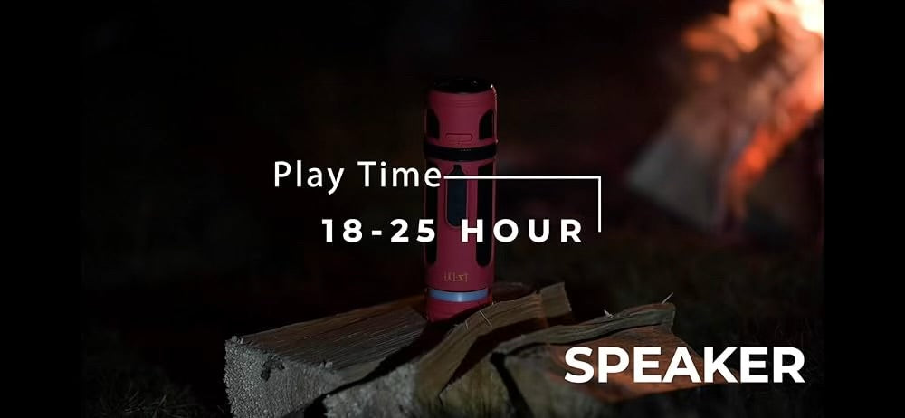 EZ-LYF Super-Portable Bluetooth Speaker Device, 4 in 1 Wireless Music Player with Camping Lantern, Torch and IPX4 Waterproof USB Power Bank with 360° Stereo Sound